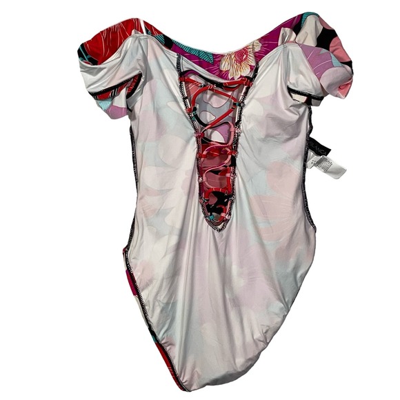 La Blanca Women's in Full Bloom Off the Shoulder Ruffle Swimsuit - Picture 5 of 9